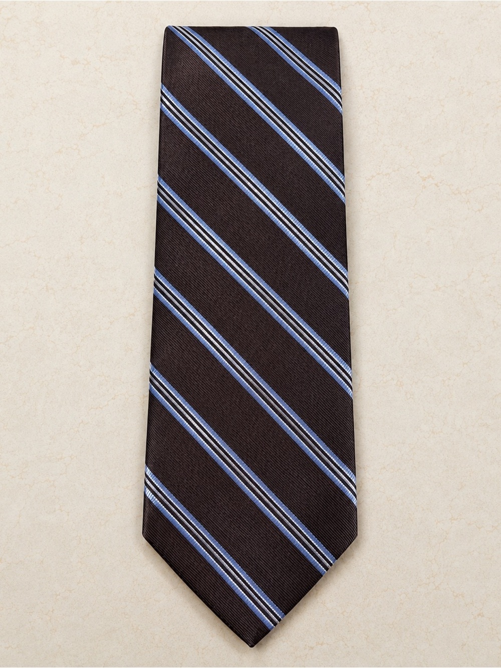 Tommy Hilfiger Classic Black Striped Men’s Tie with Blue Accents